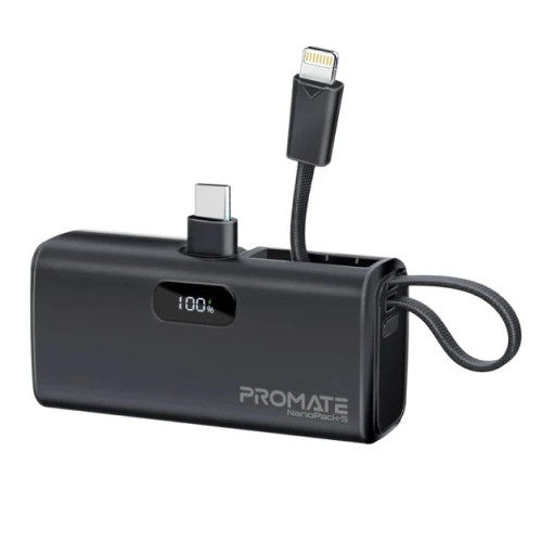 پاوربانک پرومیت مدل NANOPACK-5.BLK ظرفیت 5000 میلیآمپرساعت