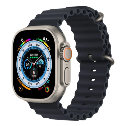 ساعت هوشمند مدل ultra8 iwatch، مناسب برای ورزش، روزمره، رسمی، دارای قابلیتهای صفحه نمایش رنگی و لمسی، کنترل موسیقی، کنترل سطح اکسیژن خون، پشتیبانی از زبان فارسی در منو و سیستمعامل، بند سیلیکون، فرم صفحه مستطیل