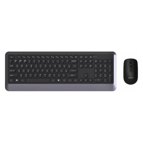 کیبورد و ماوس بی سیم اسکپتر مدل titan با سوییچ ممبران، Full Size، حروف حک شده فارسی، پایههای قابل تنظیم، اتصال Plug & Play