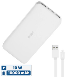 پاوربانک 10 وات شیائومی مدل Redmi ظرفیت 10000 میلی آمپر ساعت به همراه کابل تبدیل microUSB