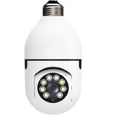 دوربین بیسیم مداربسته تحت شبکه مدل v380 با کیفیت Full HD 1080، لنز 2 مگاپیکسل، چرخش 360 درجه افقی و 90 درجه عمودی، دید در شب تا 20 متر، اتصال Wi-Fi، نصب روی دیوار و سقف، مناسب فضای باز و بسته