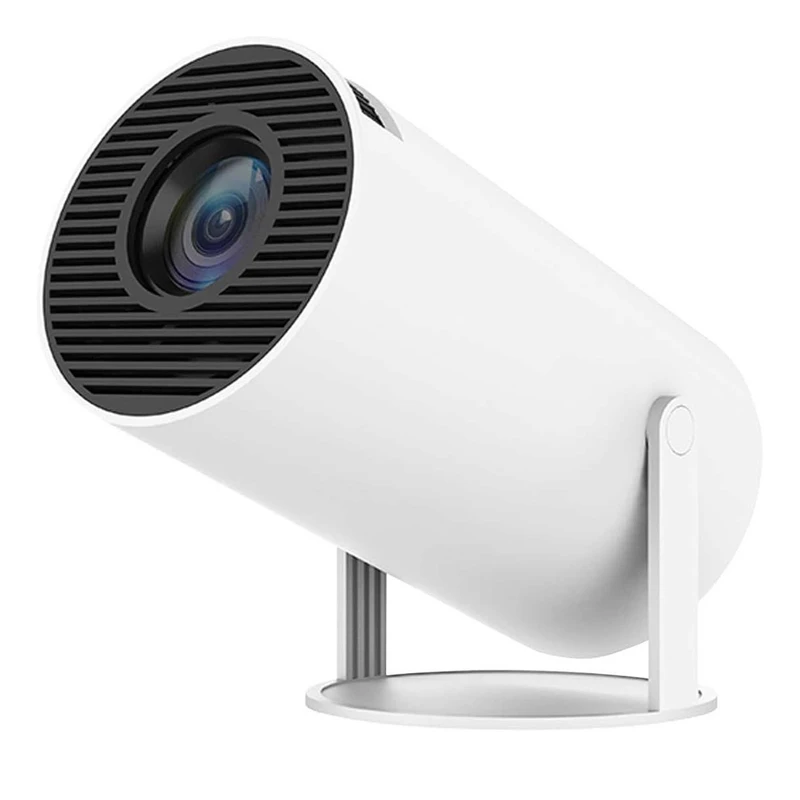 ویدئو پروژکتور هوشمند مدل HY-300 با کیفیت تصویر HD، سیستم عامل اندروید 11، شدت روشنایی 480 لومن، اتصالات Wi-Fi 6 و بلوتوث 5.0، بلندگوی داخلی HIFI 5W و قابلیت حمل آسان