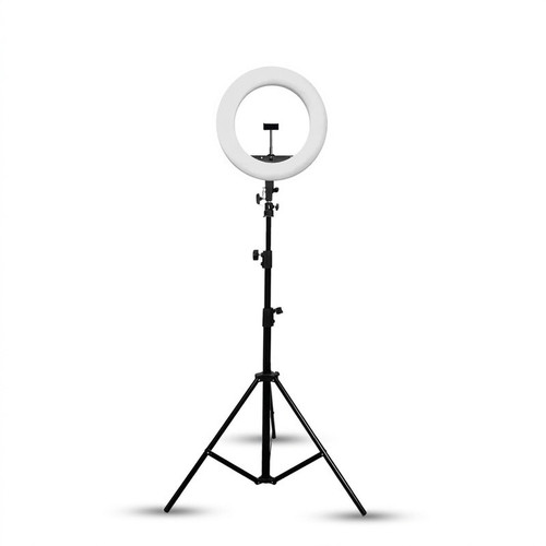 رینگ لایت هیرو مدل KY-BK-416 به همراه سهپایه، با توان 65 وات، دمای رنگ 3200 تا 5500 کلوین، زاویه نوردهی 180 درجه و ریموت کنترل