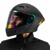کلاه کاسکت فک متحرک استیل برد مدل SB21 BLACK به همراه طلق اضافه رنگی