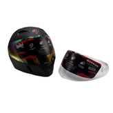 کلاه کاسکت فک متحرک استیل برد مدل SB21 BLACK به همراه طلق اضافه رنگی