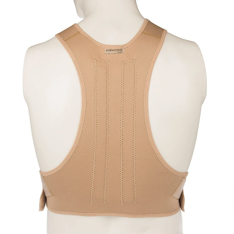 قوزبند طبی پاک سمن مدل Neoprene With Bar با جنس نئوپرن و فلز، مناسب کمر و کتف، دارای بسته شدن چسبی، رفع عادت غلط نشستن، اصلاح افتادگی شانه‌ها و قوزکردن با مکانیسم نزدیک کننده لبه داخلی کتف‌ها