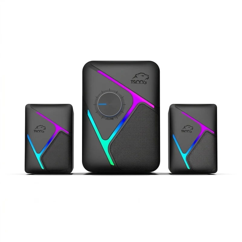 اسپیکر دسکتاپ تسکو مدل GS 2111، با توان خروجی 10 وات، 3 تکه و نور RGB