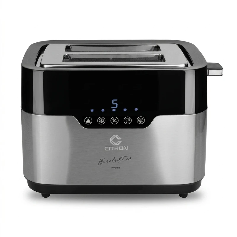 توستر 2 اسلایس سیترون مدل MD410، توان 1200 وات، قطع خودکار، سینی جمع‌آوری خرده‌نان و نمایشگر زمان 2 اینچی