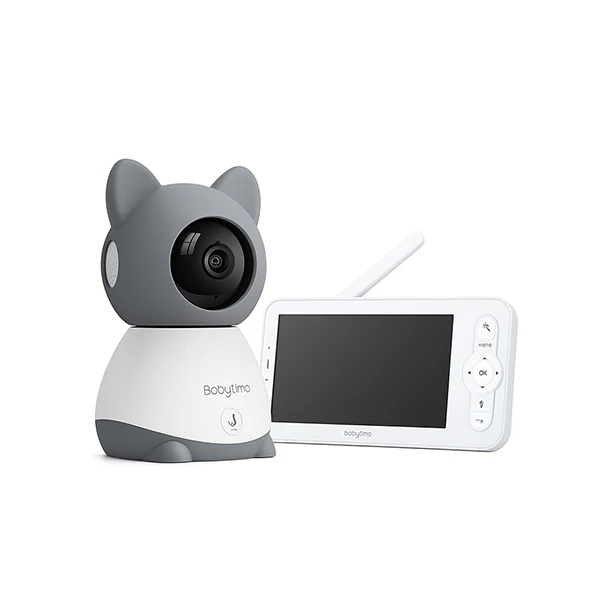 مانیتور کودک بیبی تایم مدل 1S-EU با نمایشگر 5 اینچی، دوربین 1080P، چرخش 355 درجه، دید در شب، مکالمه دوطرفه و اتصال به گوشی