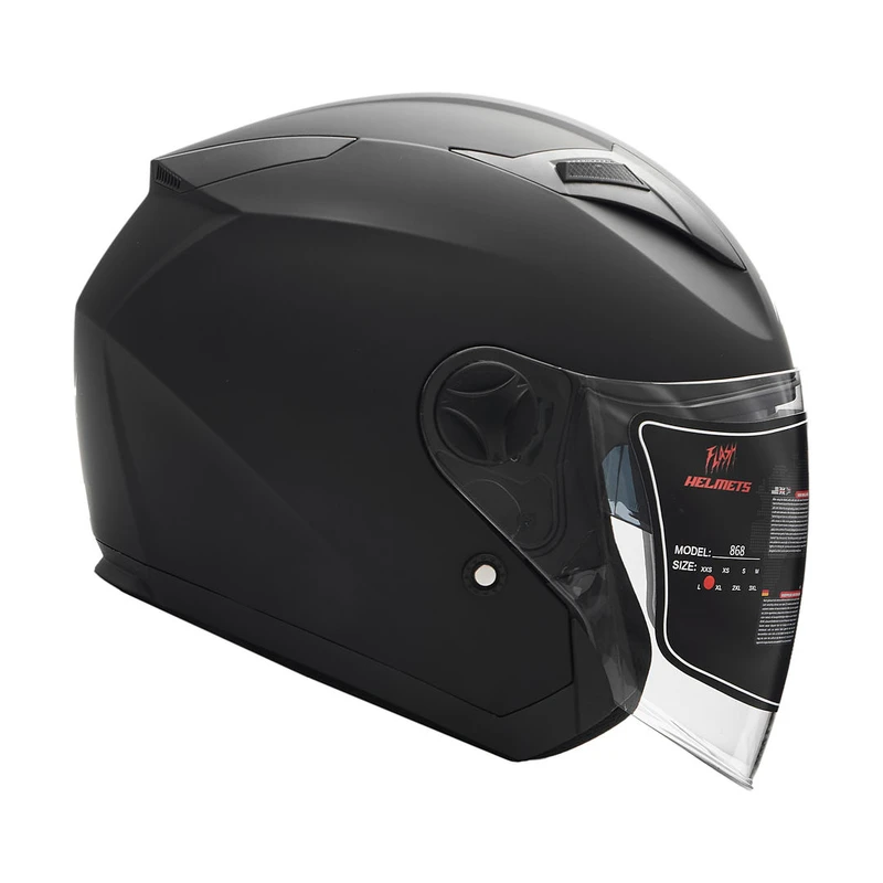 کلاه کاسکت بدون فک فلش مدل 868 matt black-white