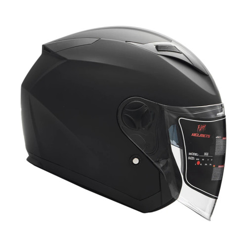 کلاه کاسکت بدون فک فلش مدل 868 matt black-white